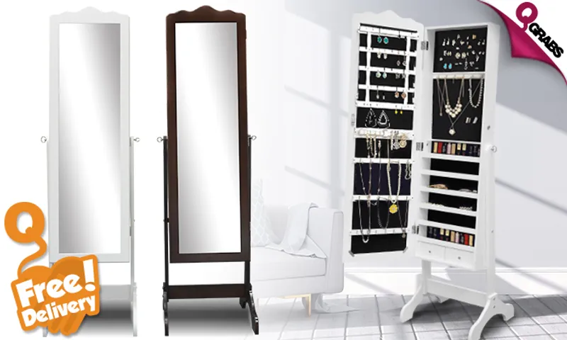 Jewelry Cabinet with Full-Length Mirror!